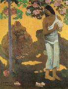 Paul Gauguin, Woman with Flowers in Her Hands